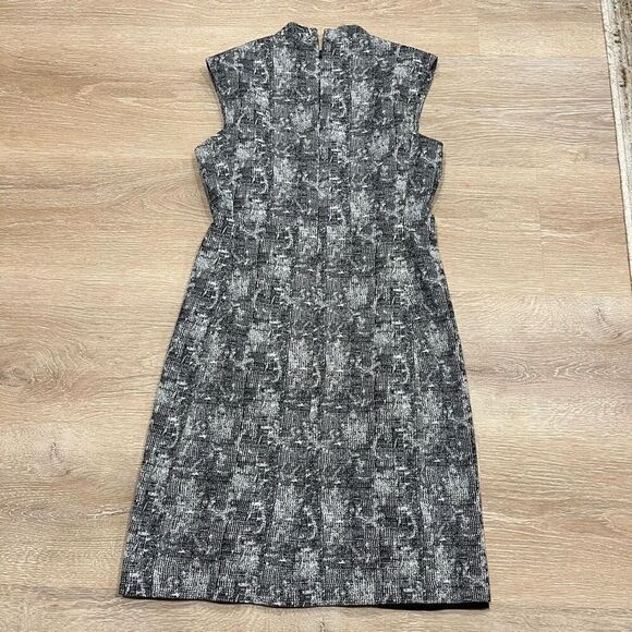 MM. Lafleur Aditi Dress Sheath Crackle Women's 6 Black White Geometric Knee Leng - Picture 7 of 7